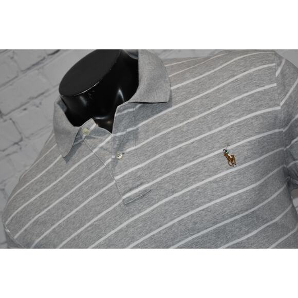Polo Ralph Lauren Golf Polo Shirt Mens Size Large Classic Gray Pima Soft Touch - Picture 2 of 6